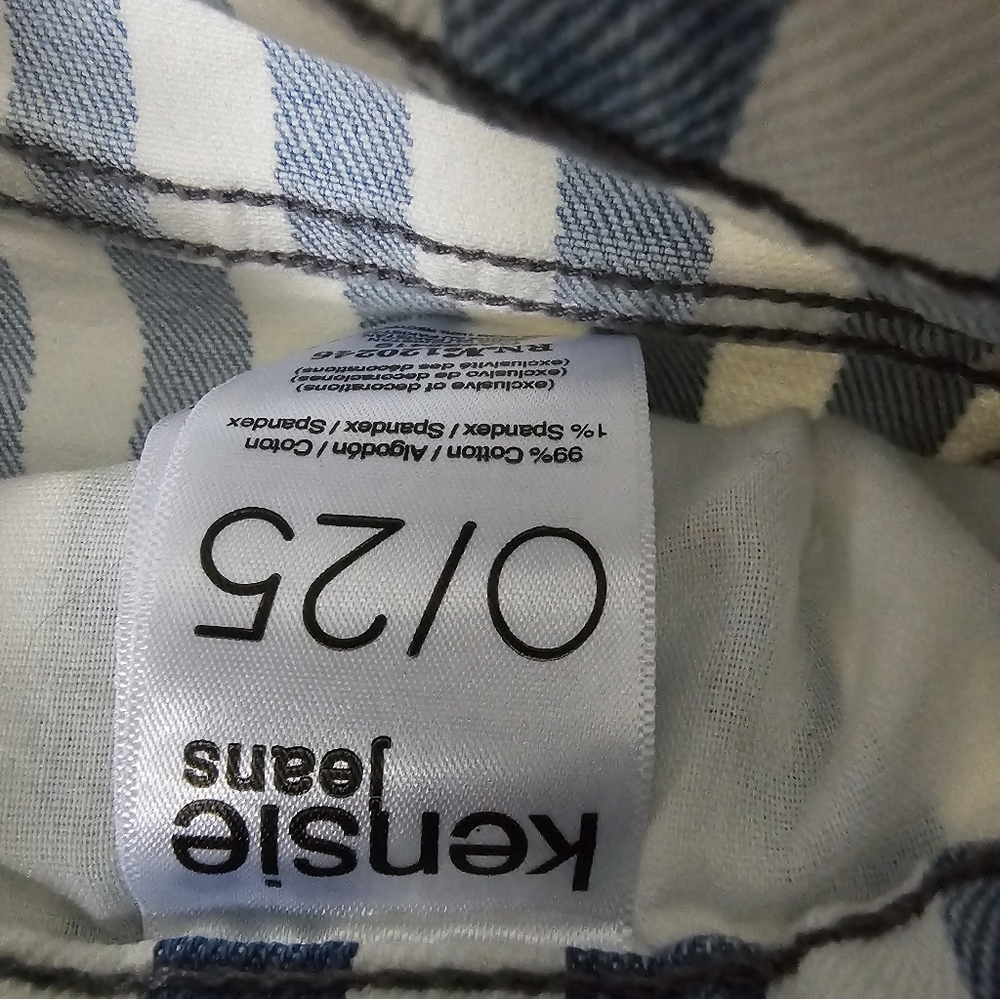 Kensie Vintage Luxe The Allie High Rise Slim Straight Striped Jeans Size 0 / 25 - Picture 5 of 5